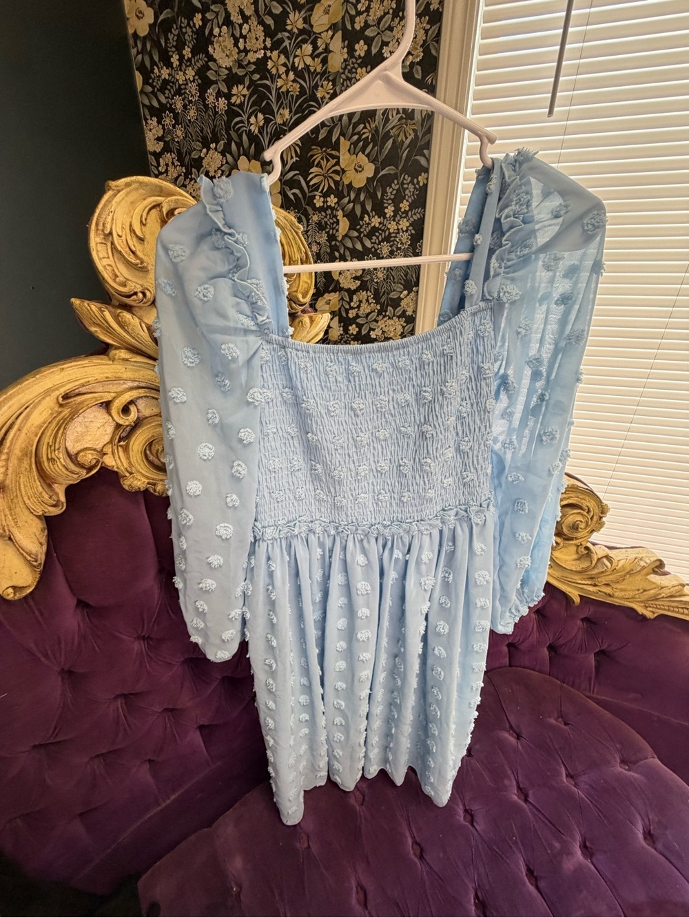 Smocked Light Blue Sundress by BTFBM
